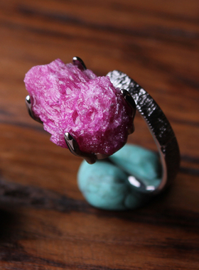 011一物一图个性独特天然水晶奇石戒指男女款指环随形原石矿标本