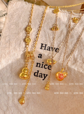 2026新款小葫芦吊坠钛钢项链女时尚气质百搭感爆款锁骨链项饰