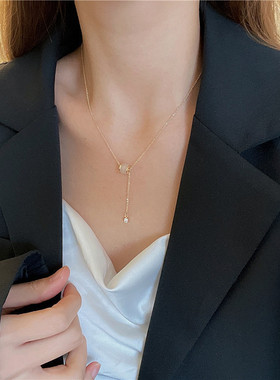 轻奢小众感钛钢项链精致微镶锆石锁骨链时尚百搭气质网红颈链