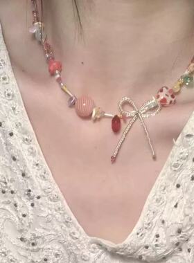 欧美风个性街头嘻哈字母圆牌钛钢项链 时尚潮流链条ins网红锁骨链