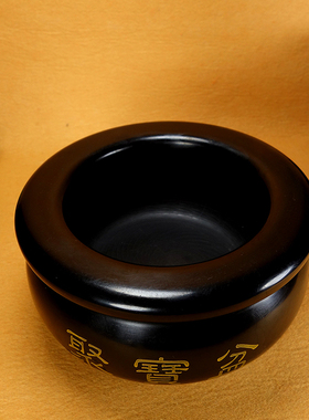 天然黑曜石聚宝盆黑墨玉聚宝盆风水招财摆件客厅玄关财位装饰摆件