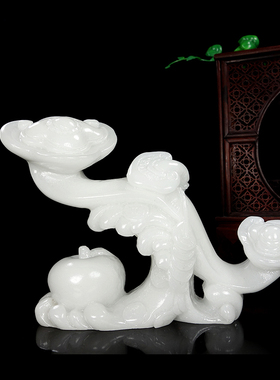 天然阿富汗白玉平安吉祥如意摆件