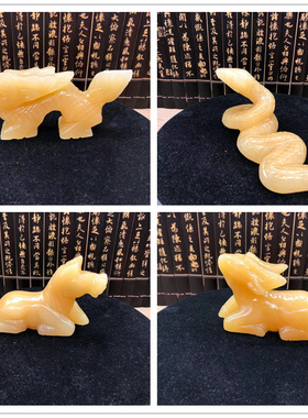 天然龙蛇风水摆件十二生肖工艺品