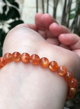 天然水晶金太阳石散手链吊坠