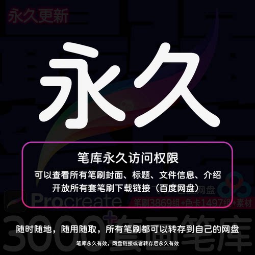 Procreate画笔库3千套勾线水彩油画人像全套热门笔刷合集永久更新 - 图1