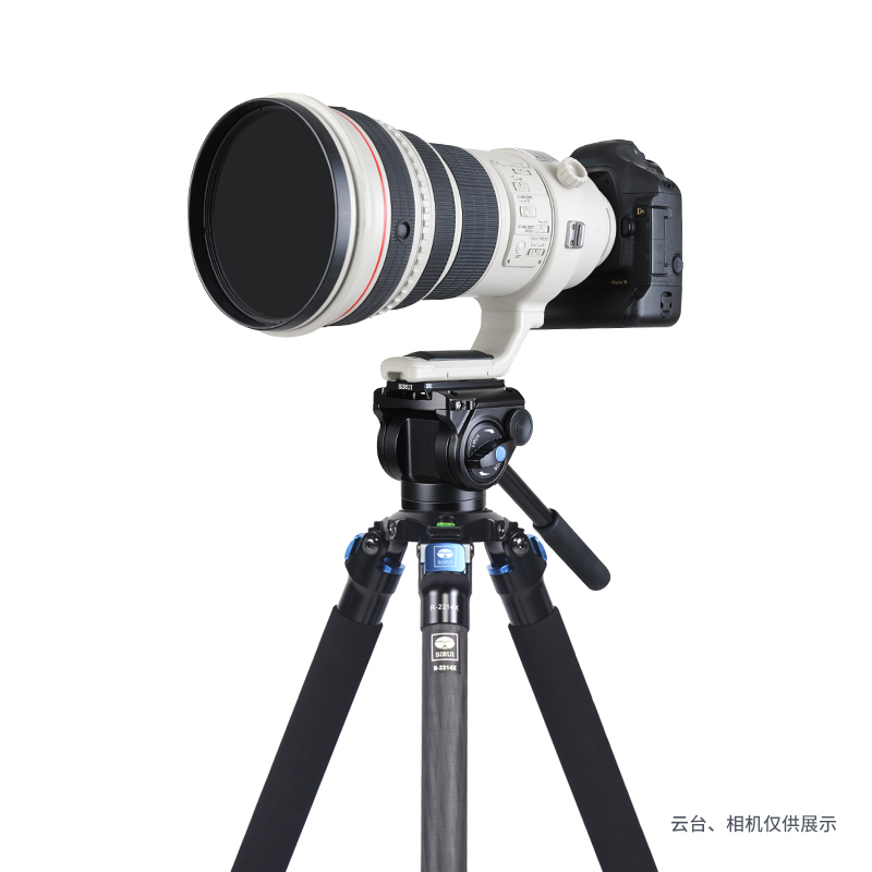 思锐R-2214X碳纤维主架 专业单反相机摄像机长焦镜头稳定支撑三脚架重型设备伸缩中轴支架高1.83米送脚架包 - 图0