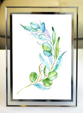 玻璃盆景照片植物画水晶相框