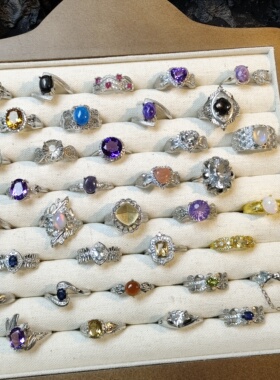 地脉拾光｜天然水晶戒指彩宝合集钛钢托不掉色活口指环复古小众女