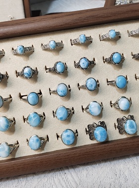 地脉拾光｜海纹石戒指合集天然水晶不掉色钛钢托女款指环复古小众