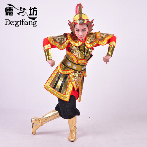 德艺坊将花木兰古代盔甲古装古典舞蹈表演服装士兵演出服装 - 图0