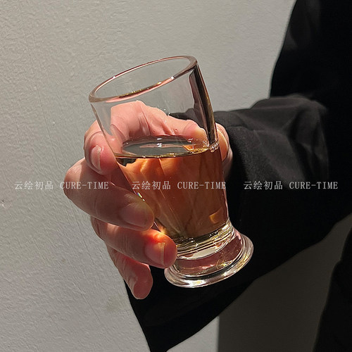 小酒杯子玻璃小蛮腰ins风高颜值厚底白酒杯一口杯啤酒杯迷你小杯 - 图1