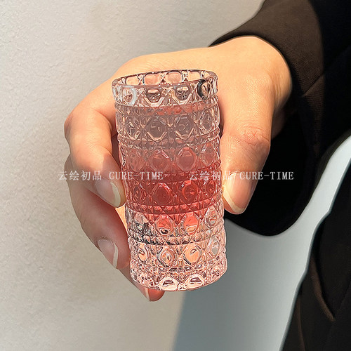 新款轻奢小酒杯浮雕加厚玻璃白酒杯酒盅小号家用一口杯烈酒宝石纹 - 图3