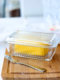 Butter box lead-free glass rectangular box with lid