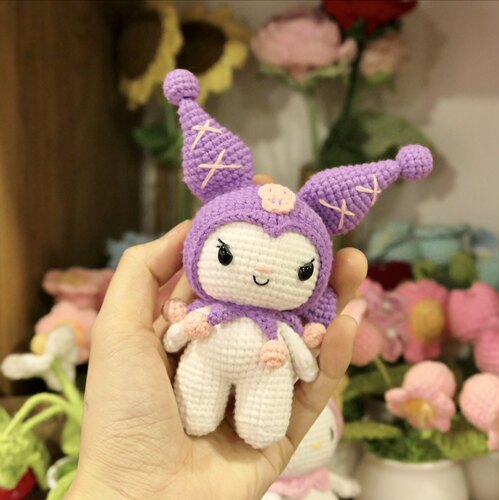 小潘miu手作手工编织毛线玩偶钩针成品库洛米美乐蒂钥匙扣挂件 - 图0