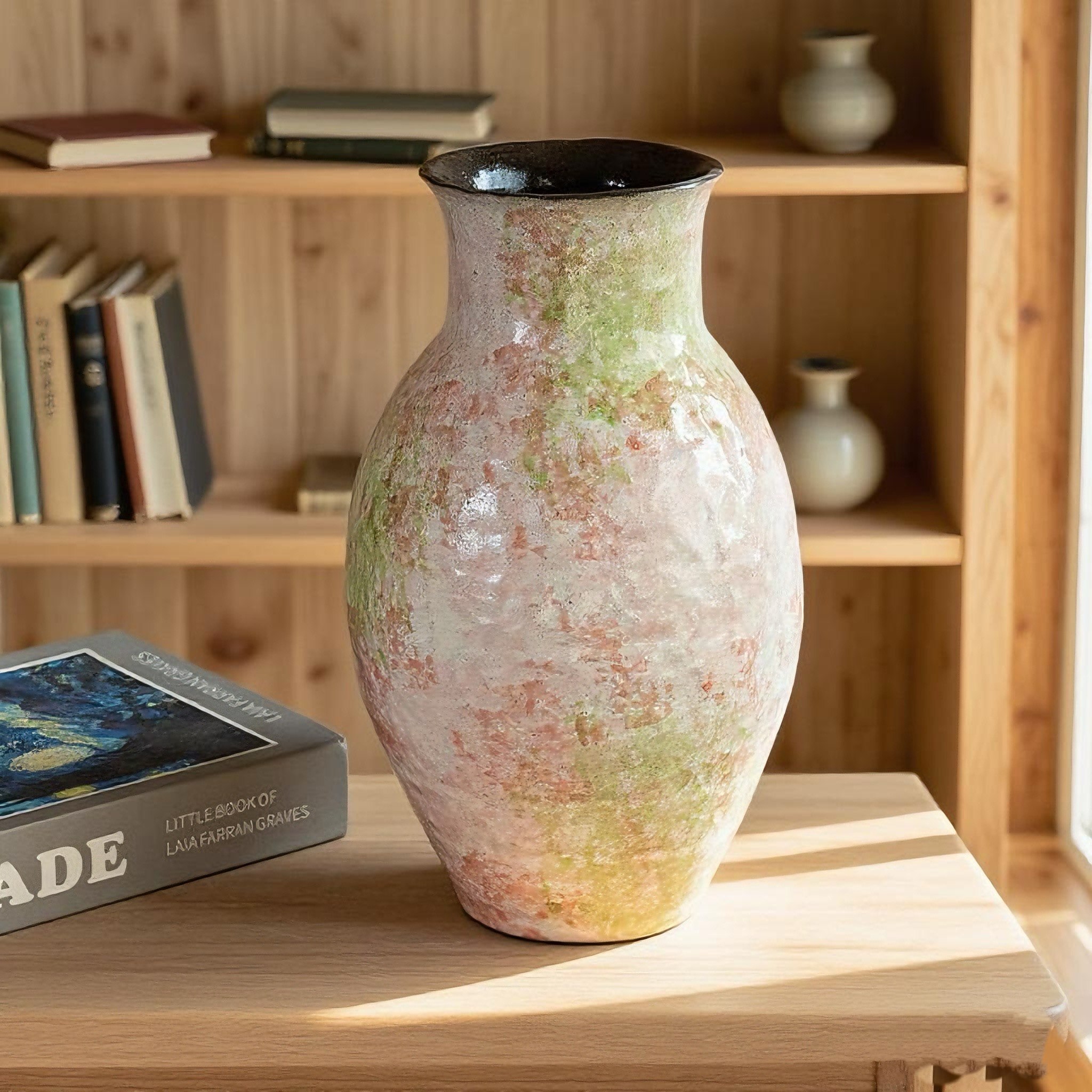 景德镇陶瓷花瓶油画风陶罐复古高级感客厅鲜花插花民宿中式艺术,淘宝优惠券,粉丝福利购,淘宝优惠卷