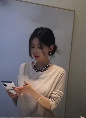 珍珠花朵夸张项链锁骨链耳钉耳环