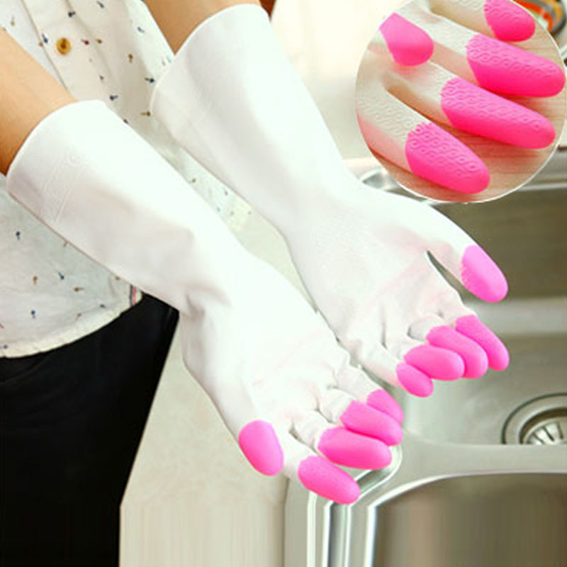 皮手套洗碗完刷家务厨房女洗衣服橡胶家用耐用防水薄款胶皮乳胶型-图3