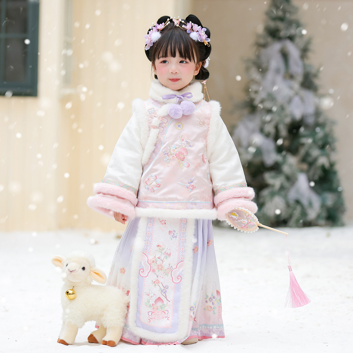 汉服女童2025冬款儿童新中式明制马面裙套装小女孩仙气国风拜年服,淘宝优惠券,粉丝福利购,淘宝优惠卷