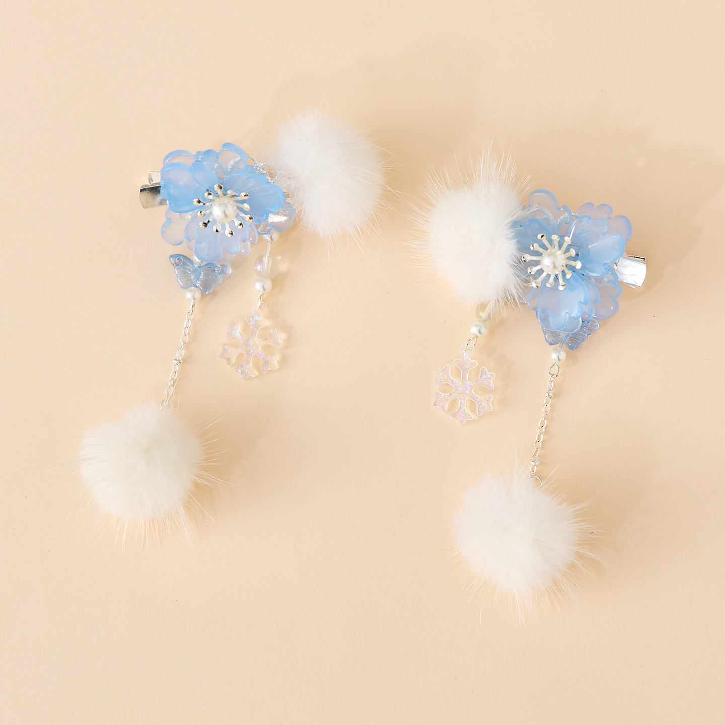 汉服女童冬款儿童古风仙气毛球水晶对夹女孩搭配国风襦裙头饰发饰,淘宝优惠券,粉丝福利购,淘宝优惠卷