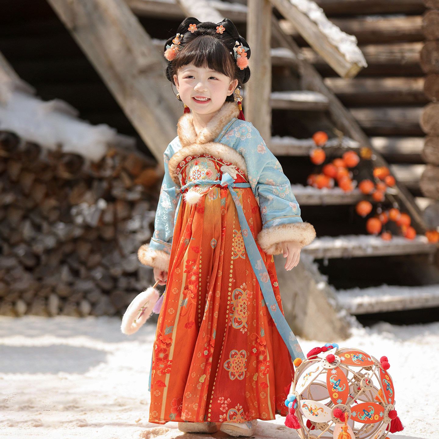 汉服女童冬款2025新款儿童古风仙气加绒连衣裙女宝宝古装表演襦裙,淘宝优惠券,粉丝福利购,淘宝优惠卷