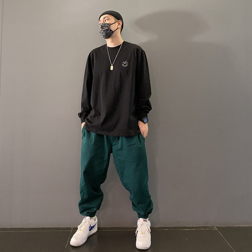 Toos. 日系街头cityboy复古宽松廓形束脚工装裤休闲长裤滑板裤潮 - 图2