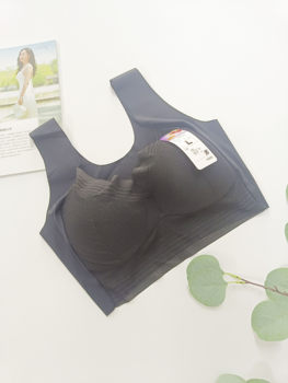 ສົ່ງອອກໄປປະເທດຍີ່ປຸ່ນ, ຍັງເຫຼືອ traceless, rimless, back glossy bra, ຂະຫນາດໃຫຍ່ linen ຝ້າຍບໍລິສຸດ, underwear ແບບ vest ບາງ.