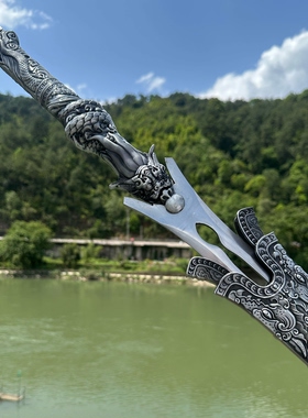 龙泉刀剑宝剑盘龙剑高锰钢一体龙骨锻打汉剑古风长剑冷兵器未开刃