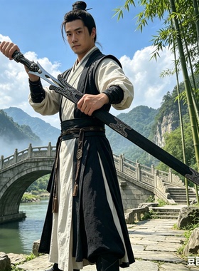 龙泉刀剑宝剑盘龙剑锰钢一体龙骨锻打汉剑古风长剑冷兵器未开刃
