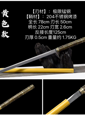 龙泉刀剑唐横棍刀反接笛子刀剑户外同款一体龙骨礼品收藏未开刃
