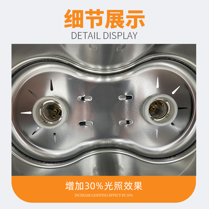 爬虫双筒一体灯罩爬宠反射灯具带挂钩双灯可用爬虫箱双灯一体灯罩 - 图2