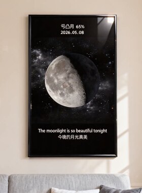 定制出生月亮挂画来图定制定做装饰画客厅卧室照片纪念日油画布