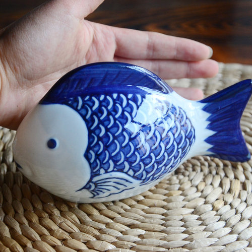 新品景德镇陶瓷小摆件鱼缸玩物水浅小鱼水中可漂浮装饰物集合二-图2