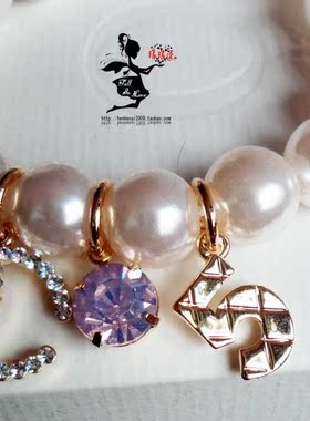 时尚风水钻金币花朵吊坠手链