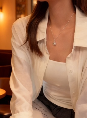 S925银小众时尚彩色香水瓶项链