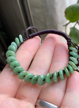 正品平安扣女翡翠手链