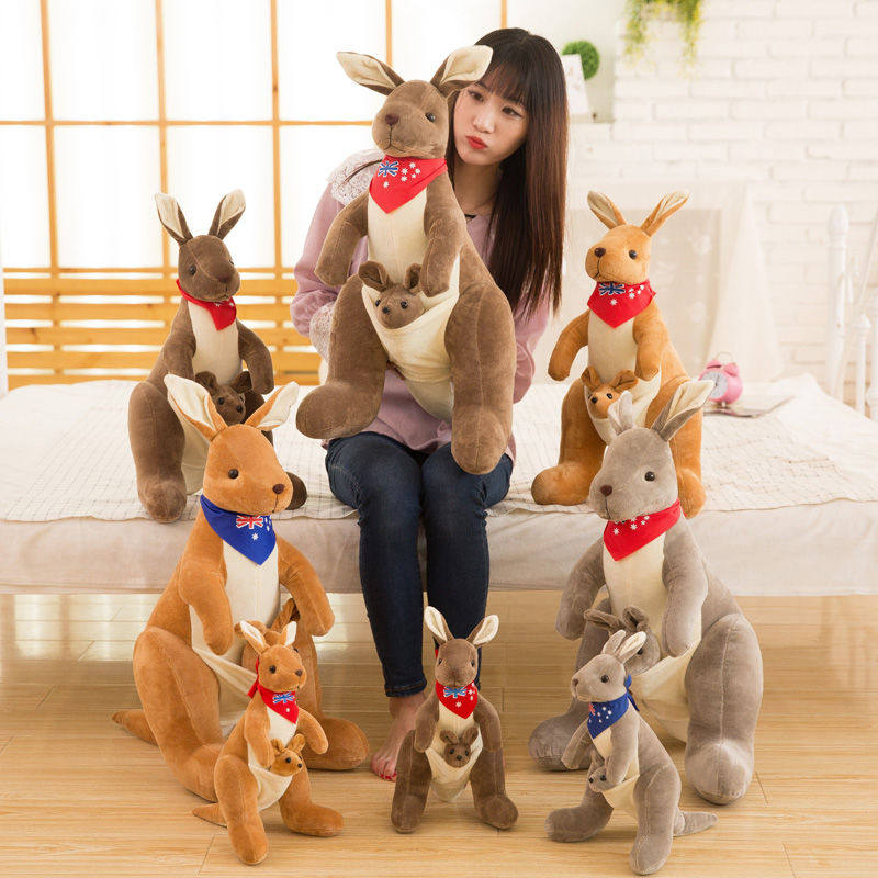 澳大利亚小袋鼠宝宝母子玩偶儿童毛绒玩具布娃娃公仔布偶摆件动漫,淘宝优惠券,粉丝福利购,淘宝优惠卷