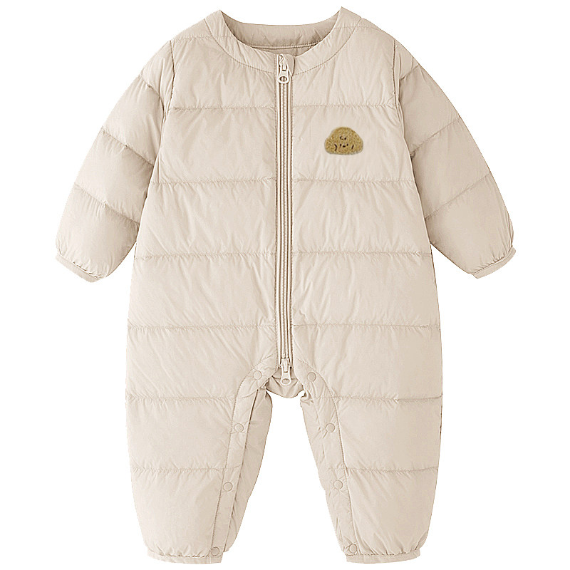 婴儿羽绒服秋冬韩系休闲冬季外出衣服小月龄爬服宝宝白鸭绒连体衣,淘宝优惠券,粉丝福利购,淘宝优惠卷