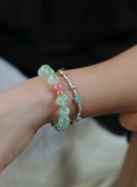 天然葡萄石手串开运水晶手链