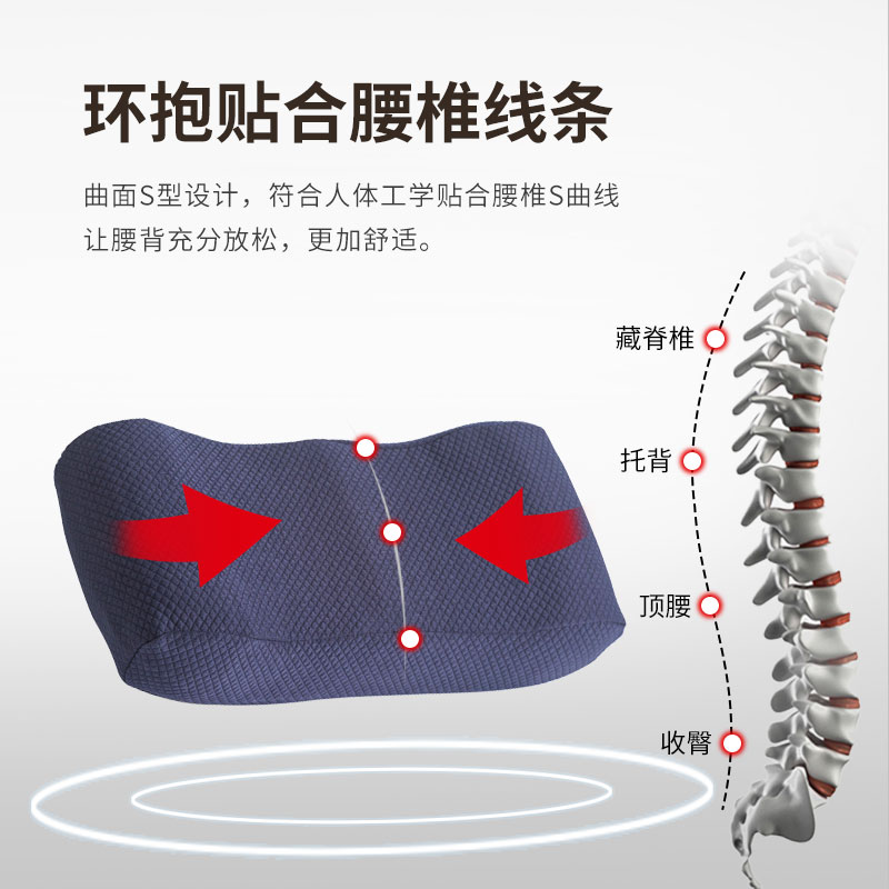 腰靠办公椅靠枕电话腰枕商务风记忆棉车用立体3D车用护脊椎靠垫 - 图0