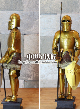中世纪骑士桌面摆件/欧式复古铁艺武士/酒吧客厅办公室摆件模型