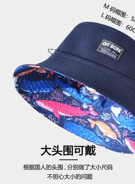户外帽子夏季新款男女双面渔夫帽