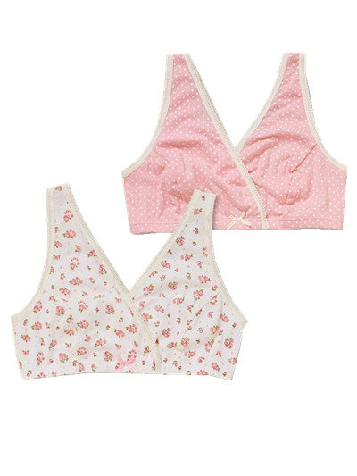 日本本土西松屋喂奶衣产妇哺乳文胸纯棉内衣无钢圈2件 papi酱推荐,淘宝优惠券,粉丝福利购,淘宝优惠卷