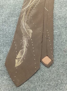 古着巴洛克真丝印花男士领带