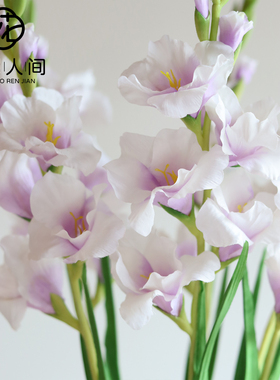 高品质剑兰仿真花家居装饰绢花假花紫色系花艺造景花材摄影道具花