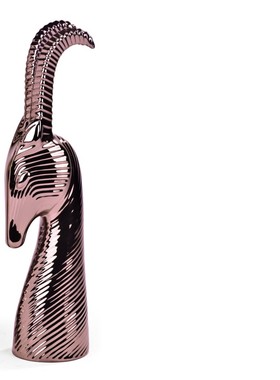 金银色陶瓷雕刻抽象羚羊头摆件欧式客厅样板房创意现代简约装饰品