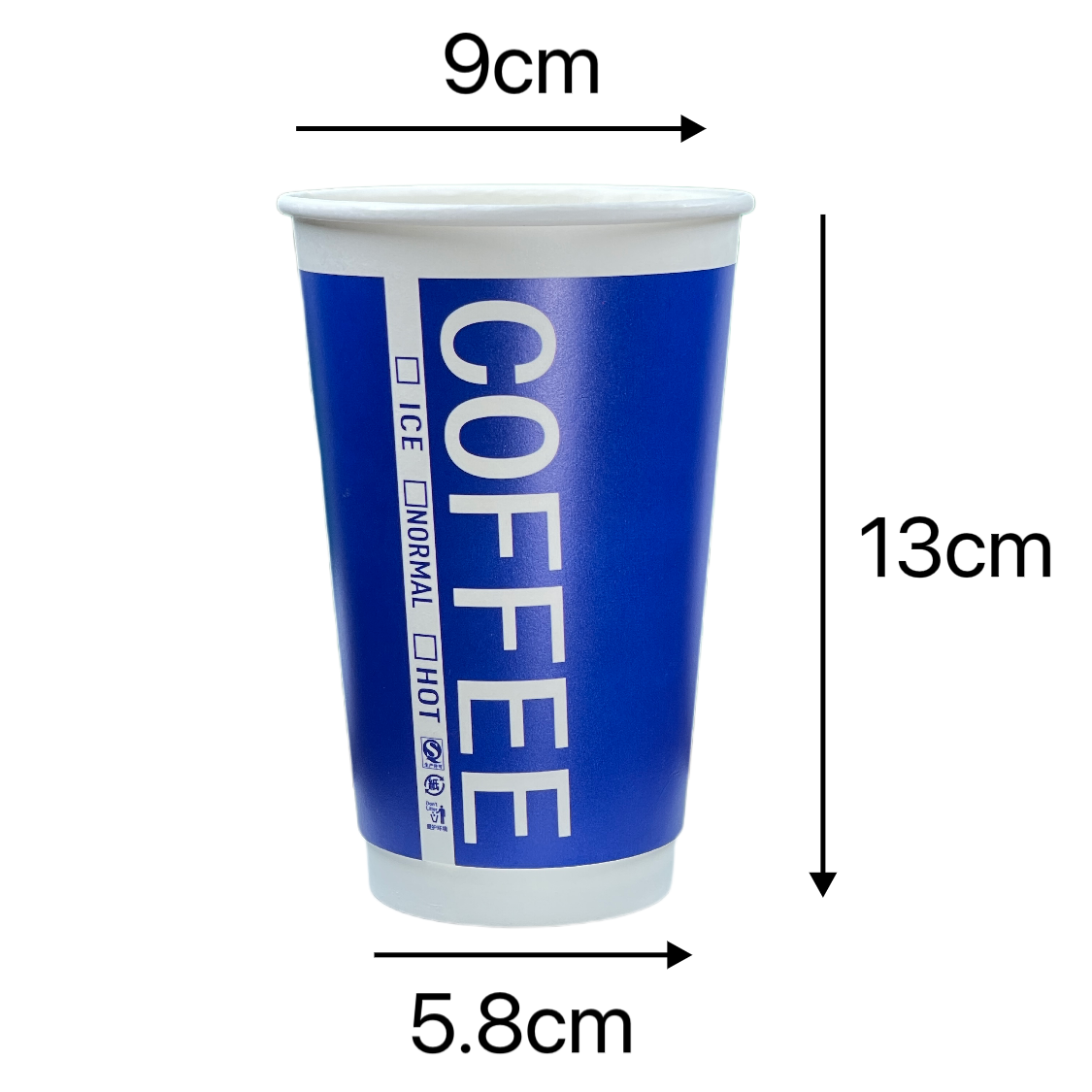蓝色COFFEE500ml双PE可加冰中空纸杯500品质好货加厚防烫奶茶咖啡,淘宝优惠券,粉丝福利购,淘宝优惠卷