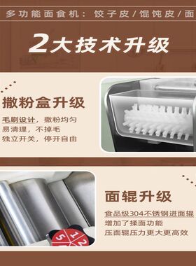 饺子皮商用全自动馄饨皮机家用小型多功能面条包子一体机擀皮机