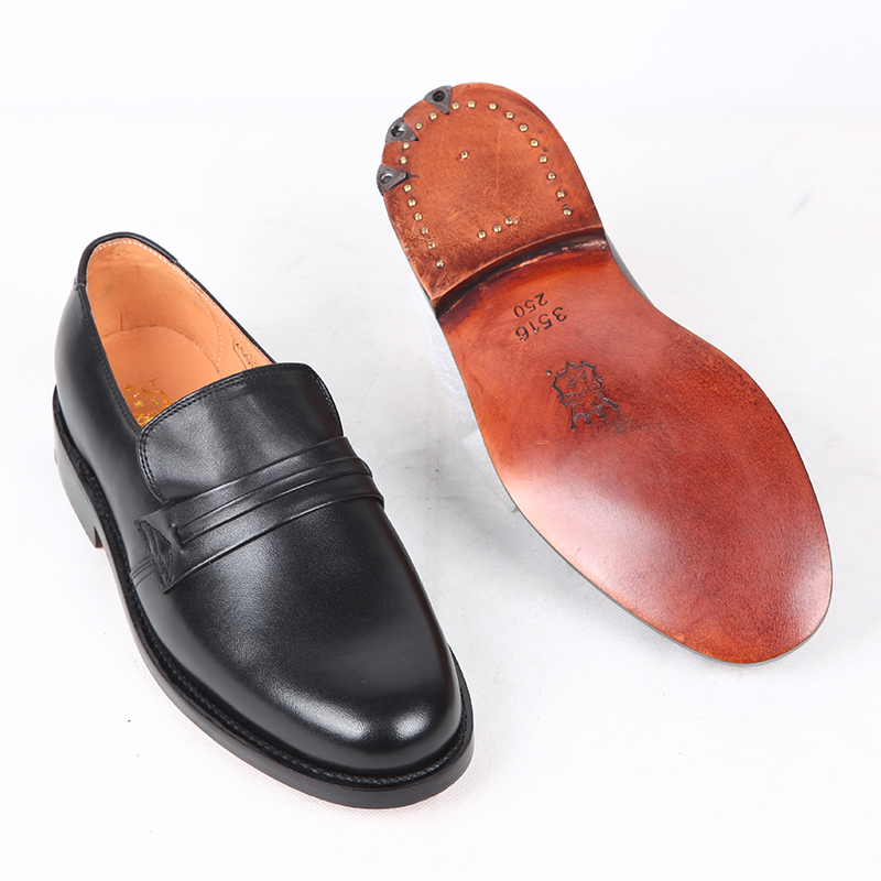 3516厂皮底三钉87式手工皮鞋复古套脚上线底圆头加宽父亲鞋男潮流 - 图3