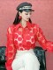 ເສື້ອຢືດແຂນຍາວແບບ retro ເສື່ອແຂນດ່ຽວ