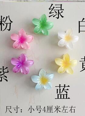 前额刘海鸡蛋花抓夹小号发夹蓝色黄色头饰发饰儿童成人女孩韩系美
